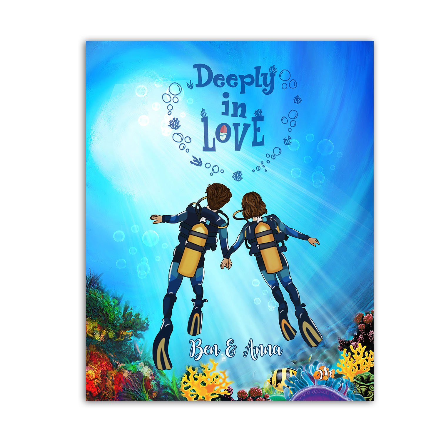 Personalized Wall Art Poster Board Print Valentine Day Gift Ideas For Him Her Men Women Boyfriend Girlfriend Husband Wife Couple – Custom Photo And Name Deeply In Love HT231240 – PersonalizedWitch