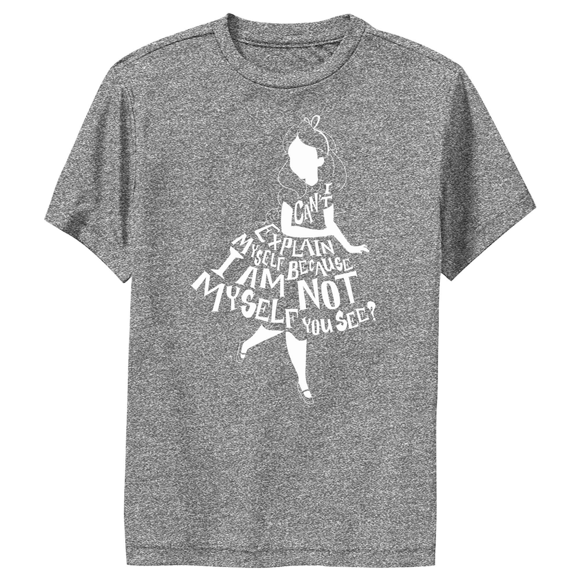 Boy’S Alice In Wonderland I Am Not Myself Silhouette Performance Tee