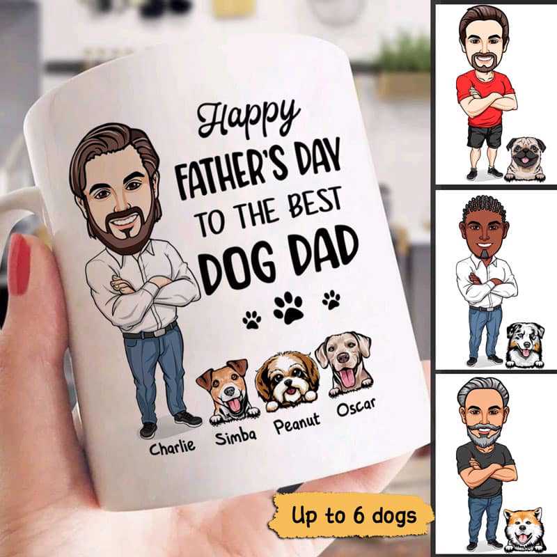 Caricature Dog Dad Personalized Mug