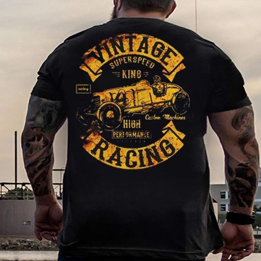 Vintage Superspeed King Racing Car Gifts Love Old Cars Shirt