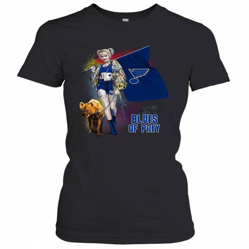 Harley Quinn flag St. Louis Blues Of Prey Women’s T-Shirt