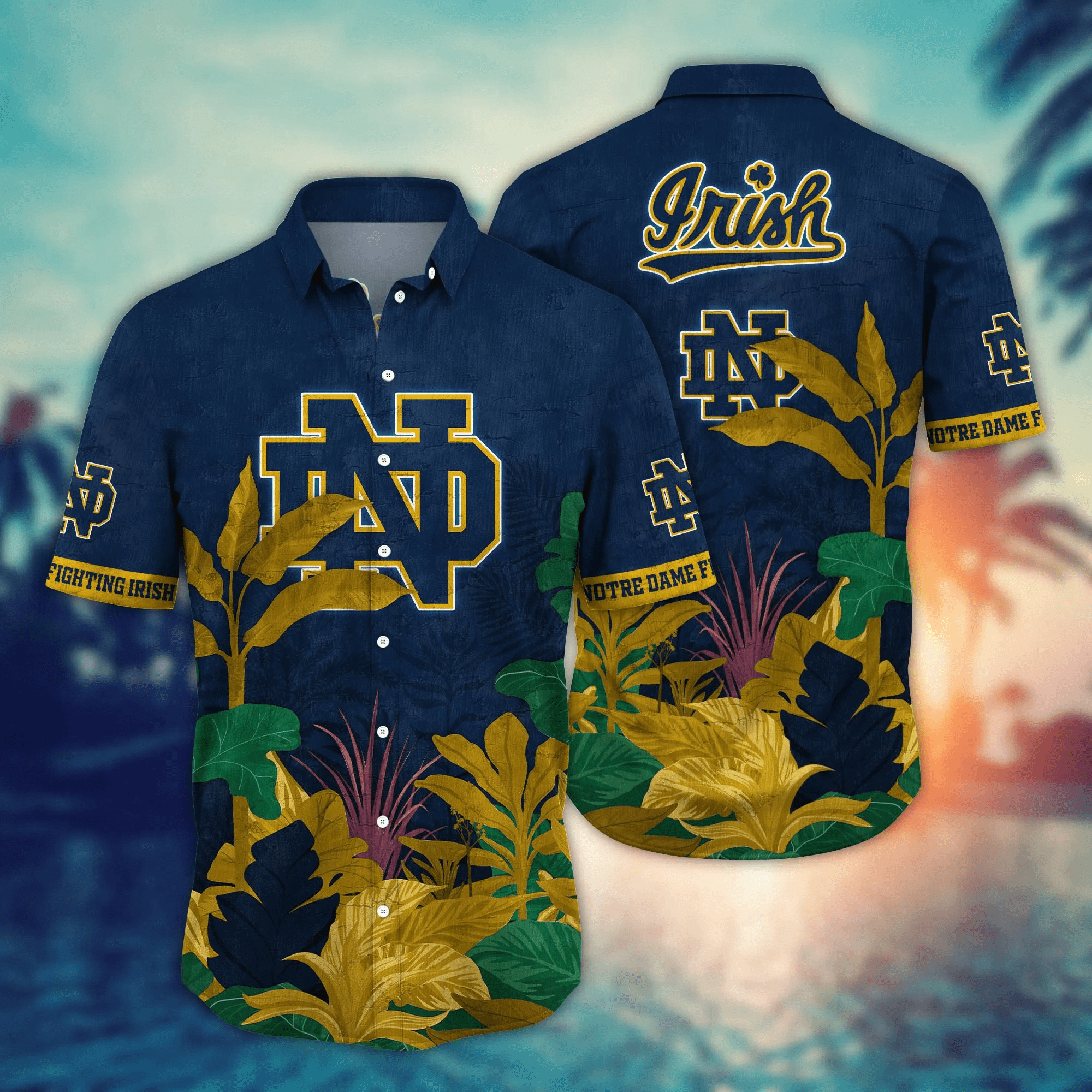 Notre Dame Fighting Irish NCCA Hawaiian Shirt Lush Greenery Aloha Shirt