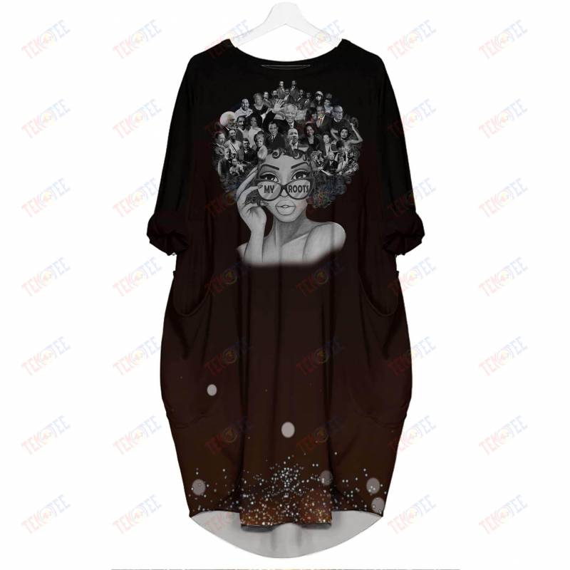 Temotee African Dress 35 – My Roots 3D Dress for Black Girls Afro Girl Shirt African American Woman Gift Idea TMT8246