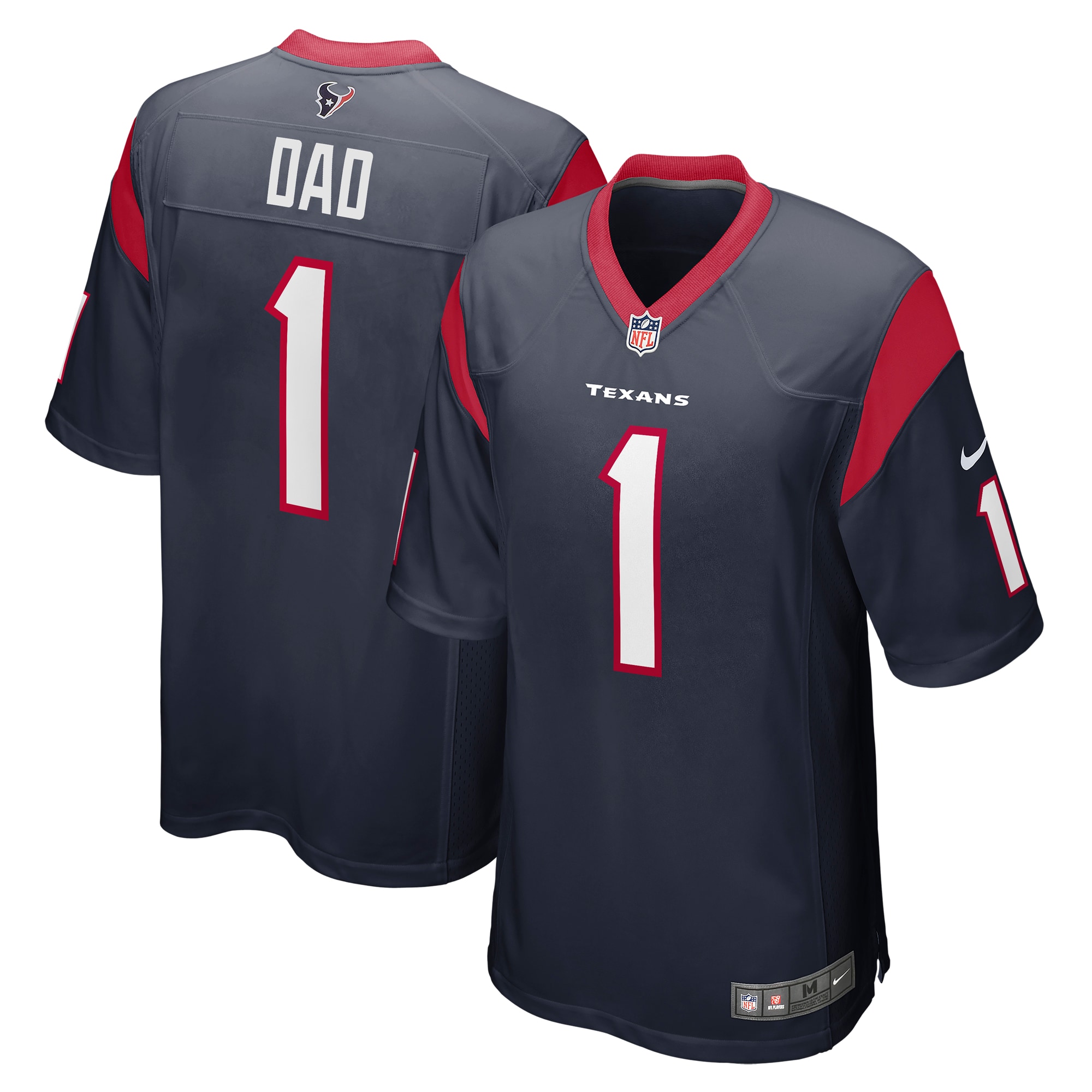 Number 1 Dad Houston Texans Game Jersey – Navy