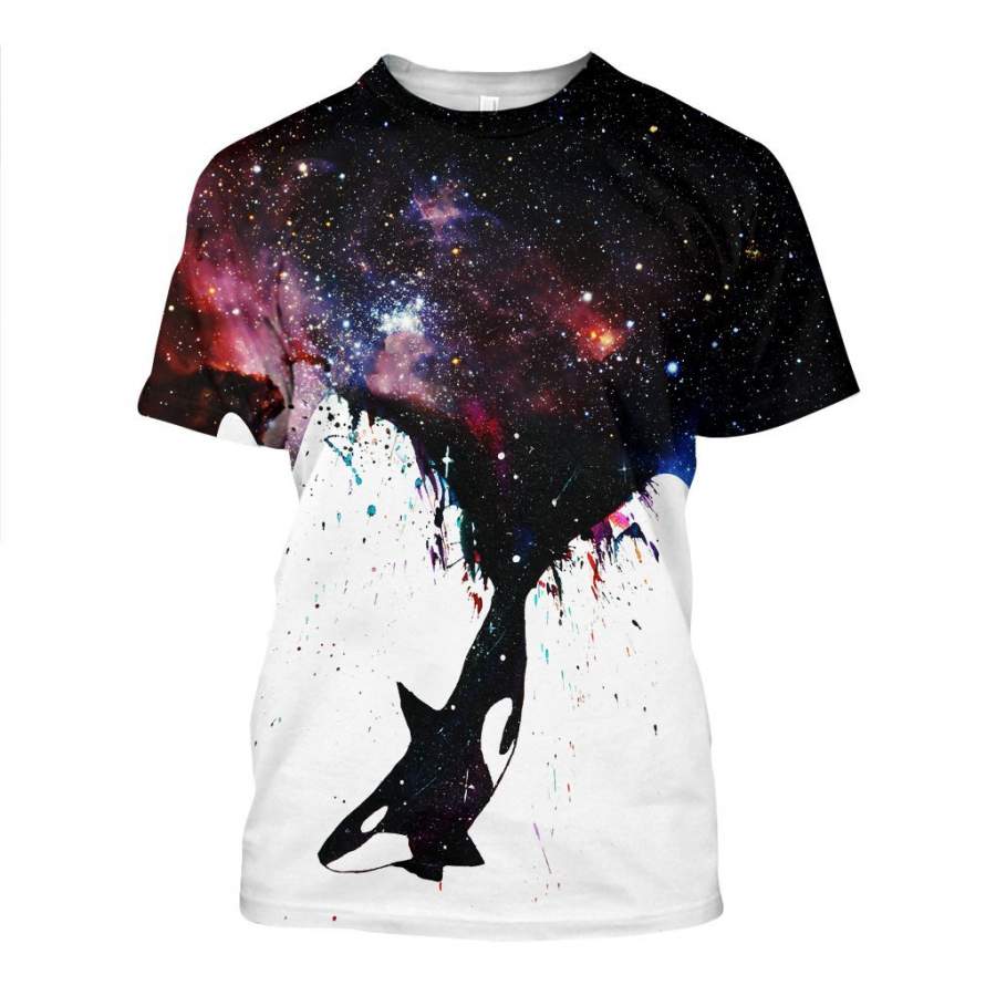 3D All Over Printed Whale Killer Galaxy Shirts and Shorts