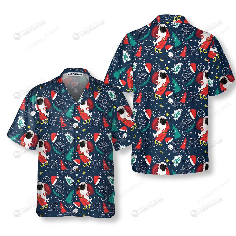 Cartoon Santa Claus Flying In Space Christmas Hawaii Shirt Ha64511