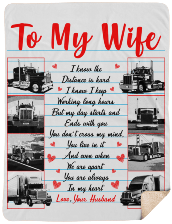 Trucker’S Wife Gift, To My Wife Premium Fleece Blanket