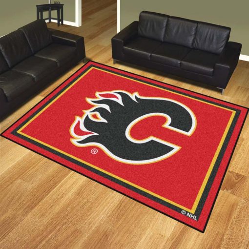 Calgary Flames Logo Custom Area Rug Carpet Full Sizes Home Living Rugs Carpet Decor