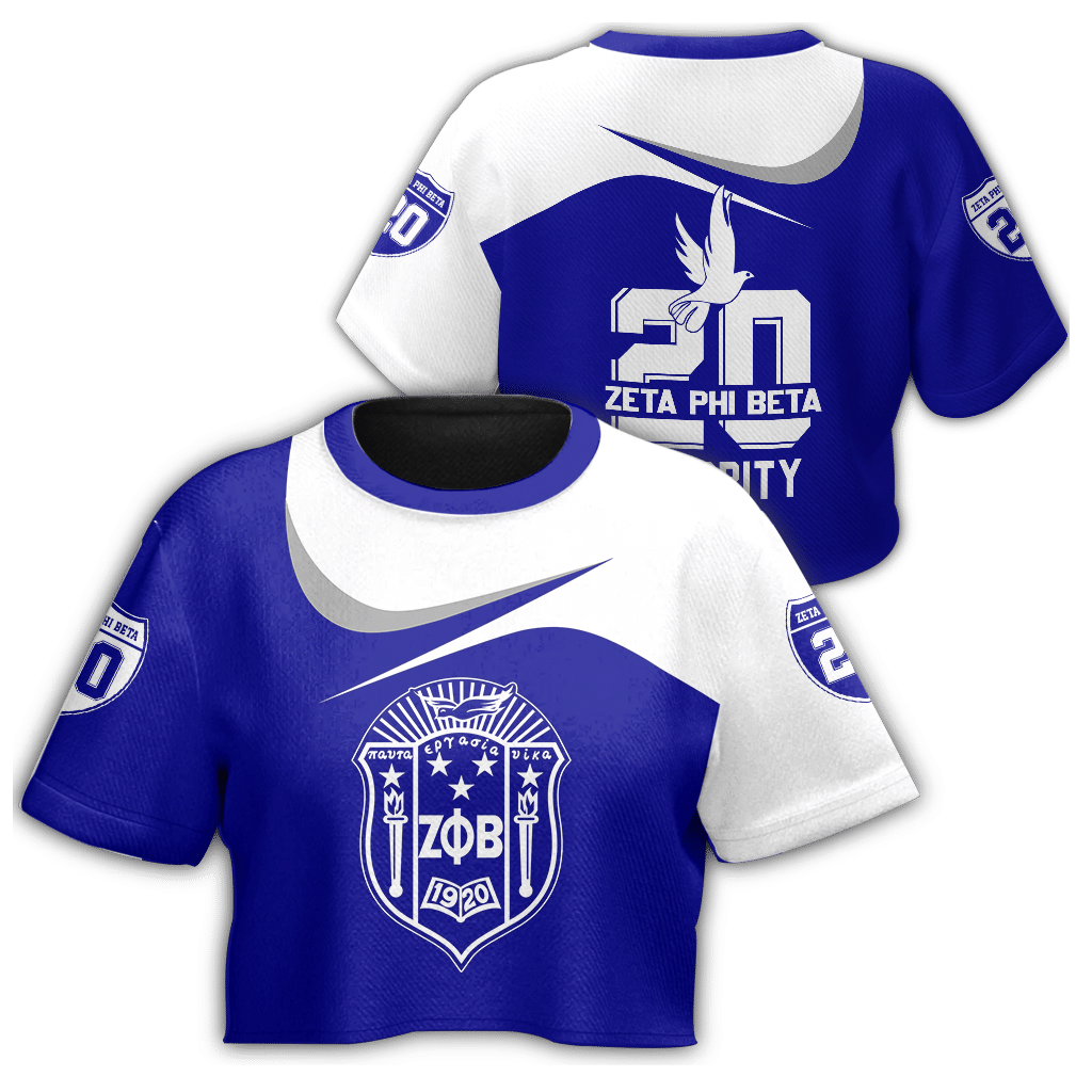 Sorority Tshirt – Zeta Phi Beta Curve Style Croptop Tshirt