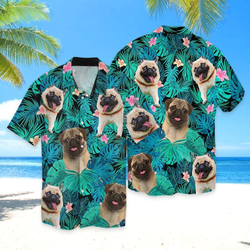 Pug Dog For Men And Women Graphic Print Short Sleeve Hawaii Casual Shirt Ha74764