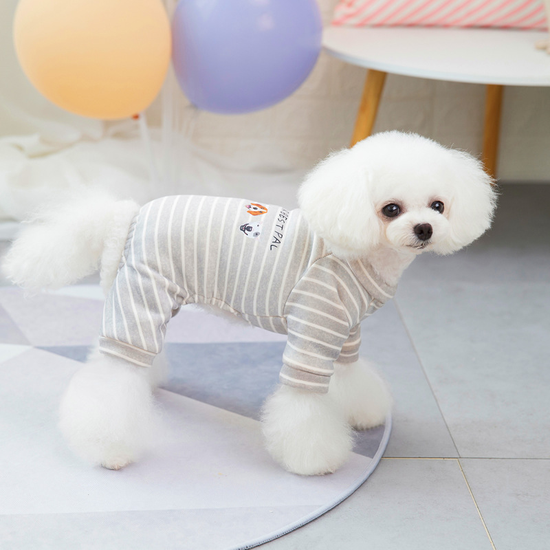 Cotton Dog Pajamas Cartoon Print Pet Jumpsuit Winter Dog Clothes for Small Dogs Puppy Cat Costume Chihuahua Yorkie Poodle Outfit alx