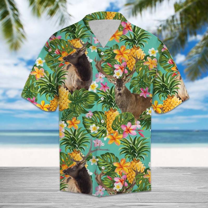 Tropical Pineapple Reindeer Hawaiian Shirt Ha43536