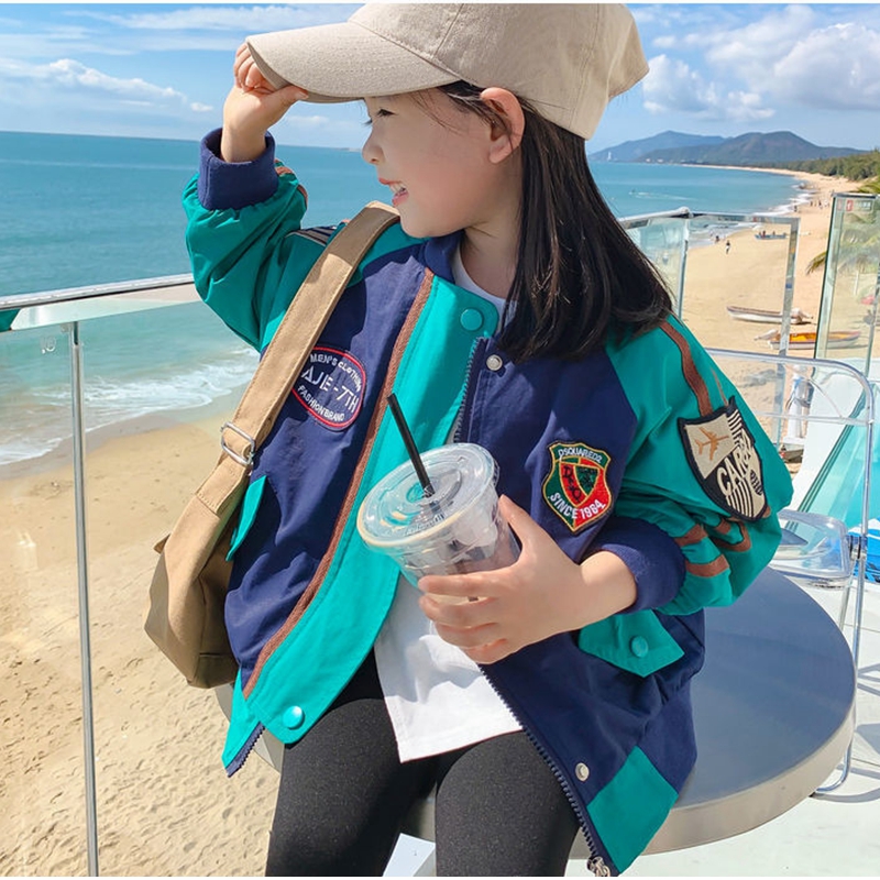 Baby Kids Jacket Girl College Child Coat Varsity Jacket Korean Children’s Clothing Autumn Outerwear Kids’ Sportswear Overcoat alx