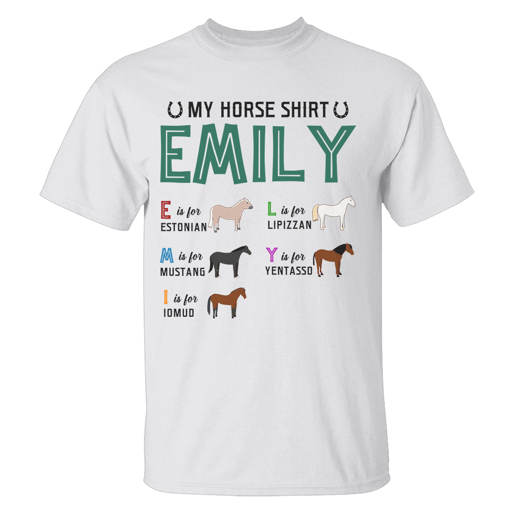Personalized Gifts For Horse Lovers, Back To School, My Horse Shirt, Custom Name Shirt