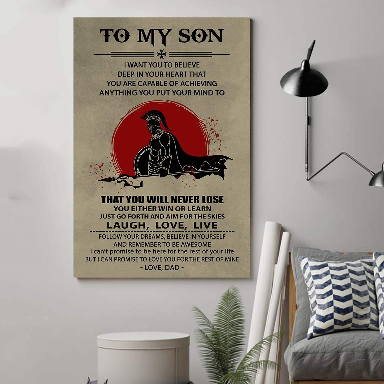 Spartan Poster – Dad to Son – Laugh Love Live