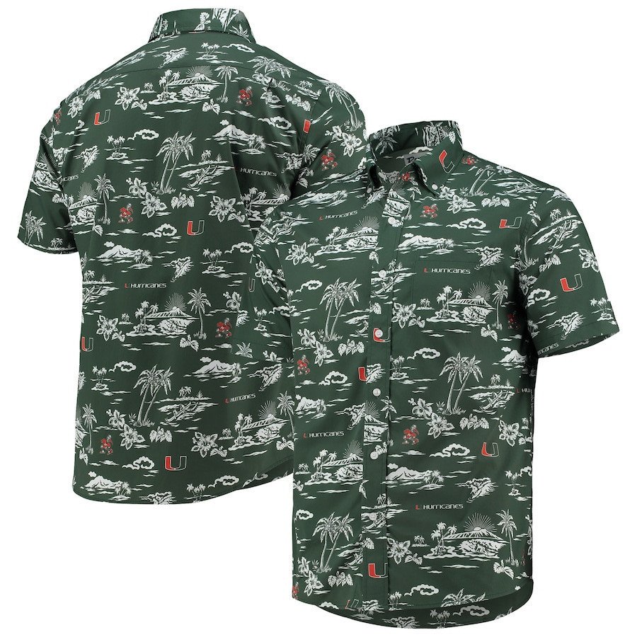 Miami Hurricanes Green Classic Hawaii Shirt Ha47999