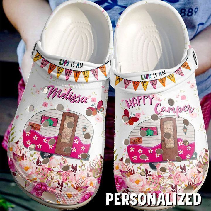 Camping Personalized Happy Camper Clog Shoes