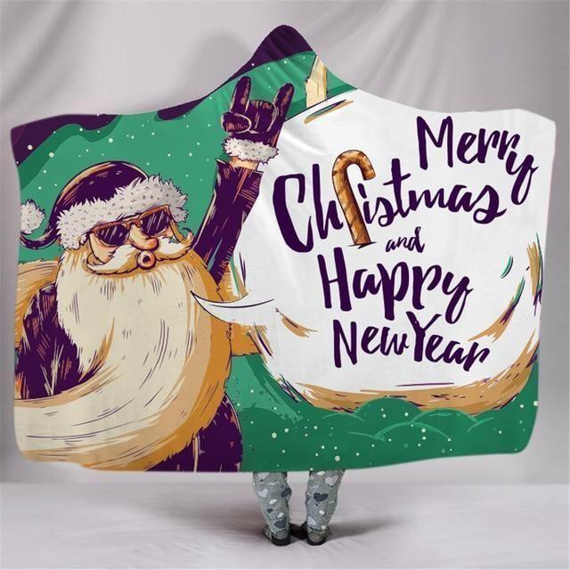 X-Mas Santa Say Oh Yeah Hooded Blanket Christmas Decoration Ideas