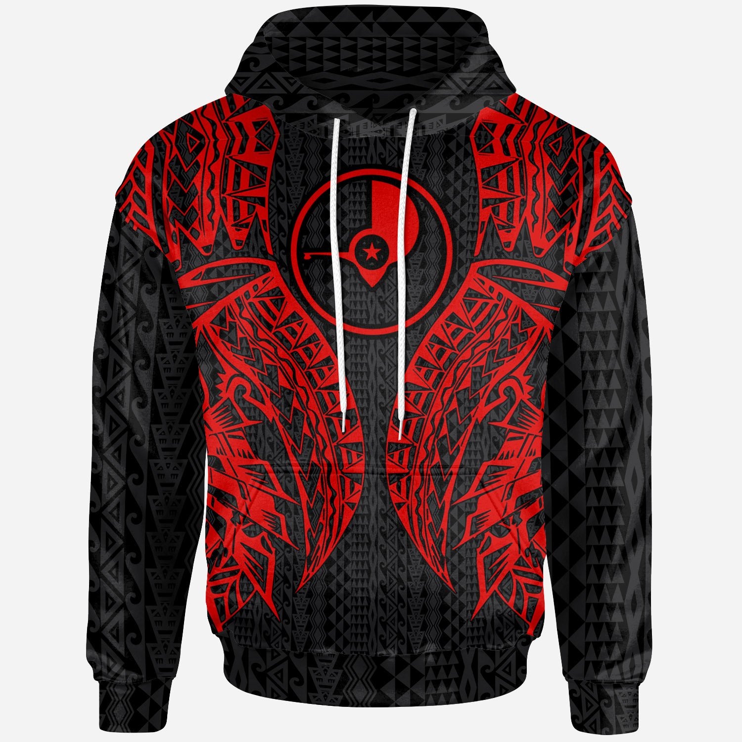 Yap Hoodie – Micronesian Lion Head Red Style