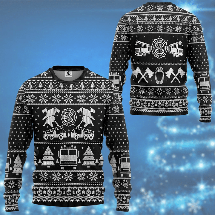 Firefighter Ugly Christmas Sweater | For Men & Women | Adult | Us5999