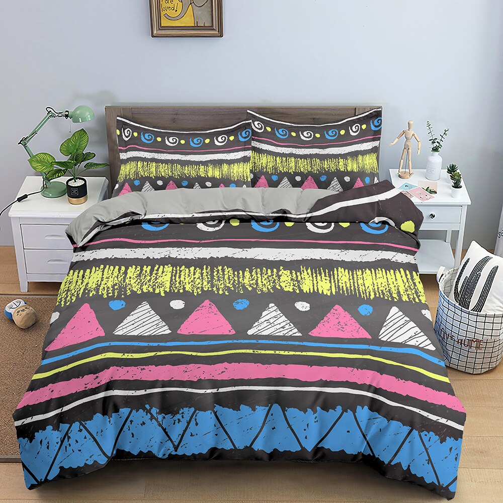 3D Ethnic Style Bedding Set Geometric Pattern Duvet Cover Set Bohemian Cover For Bedroom Luxury Bedclothes Home Decor