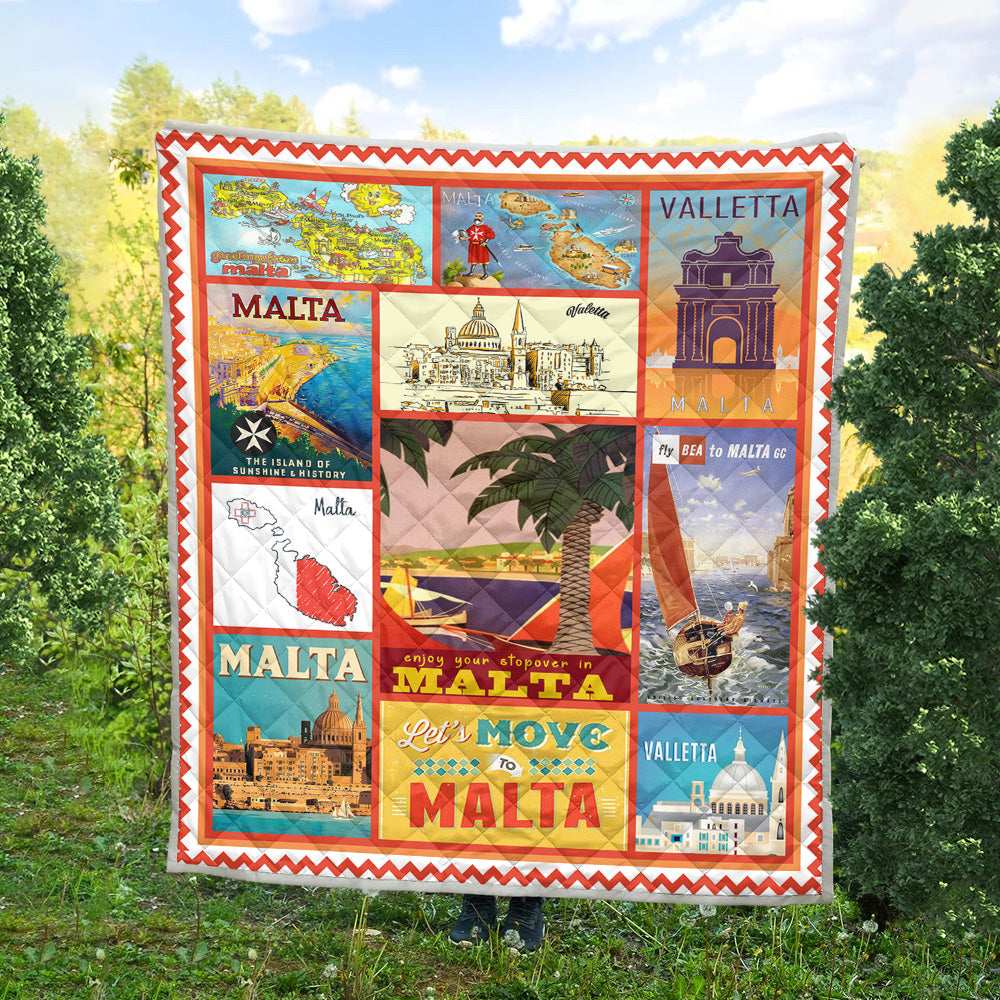 Let'S Move To Malta 9Basic Quilted Blanket