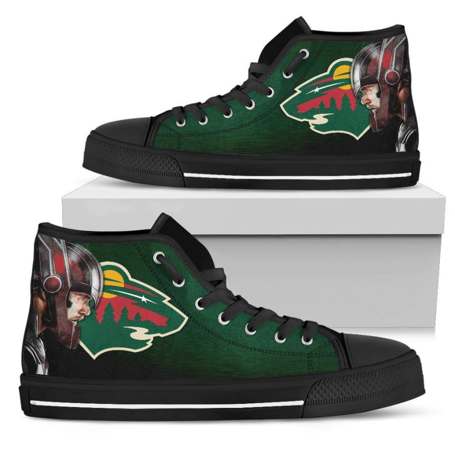 Thor Head Beside Minnesota Wild High Top Shoes