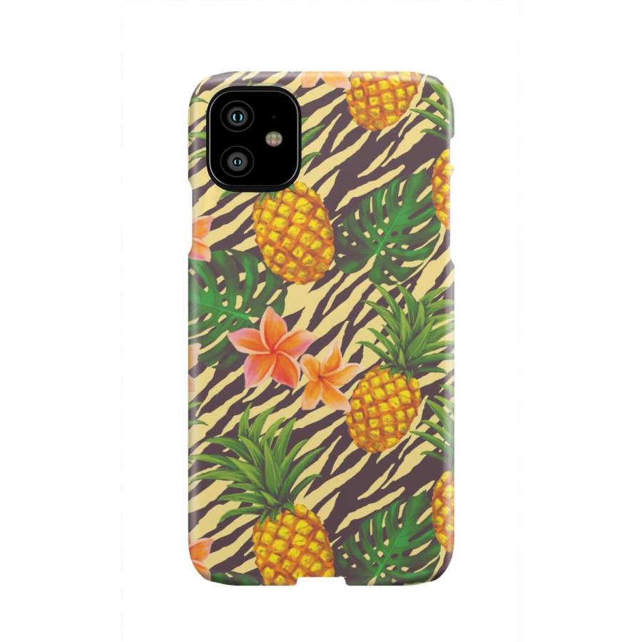 Vintage Zebra Pineapple Pattern Print Phone Case