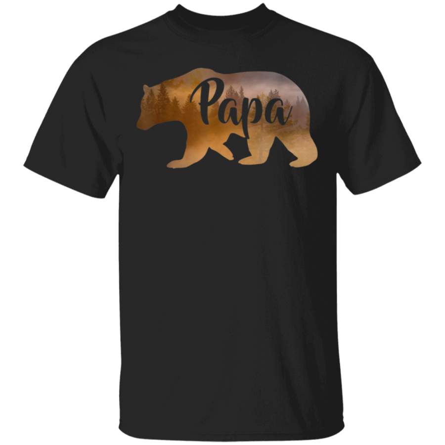 Mens Papa Bear Forest TShirt Awesome Camping Tee father’s day t shirts
