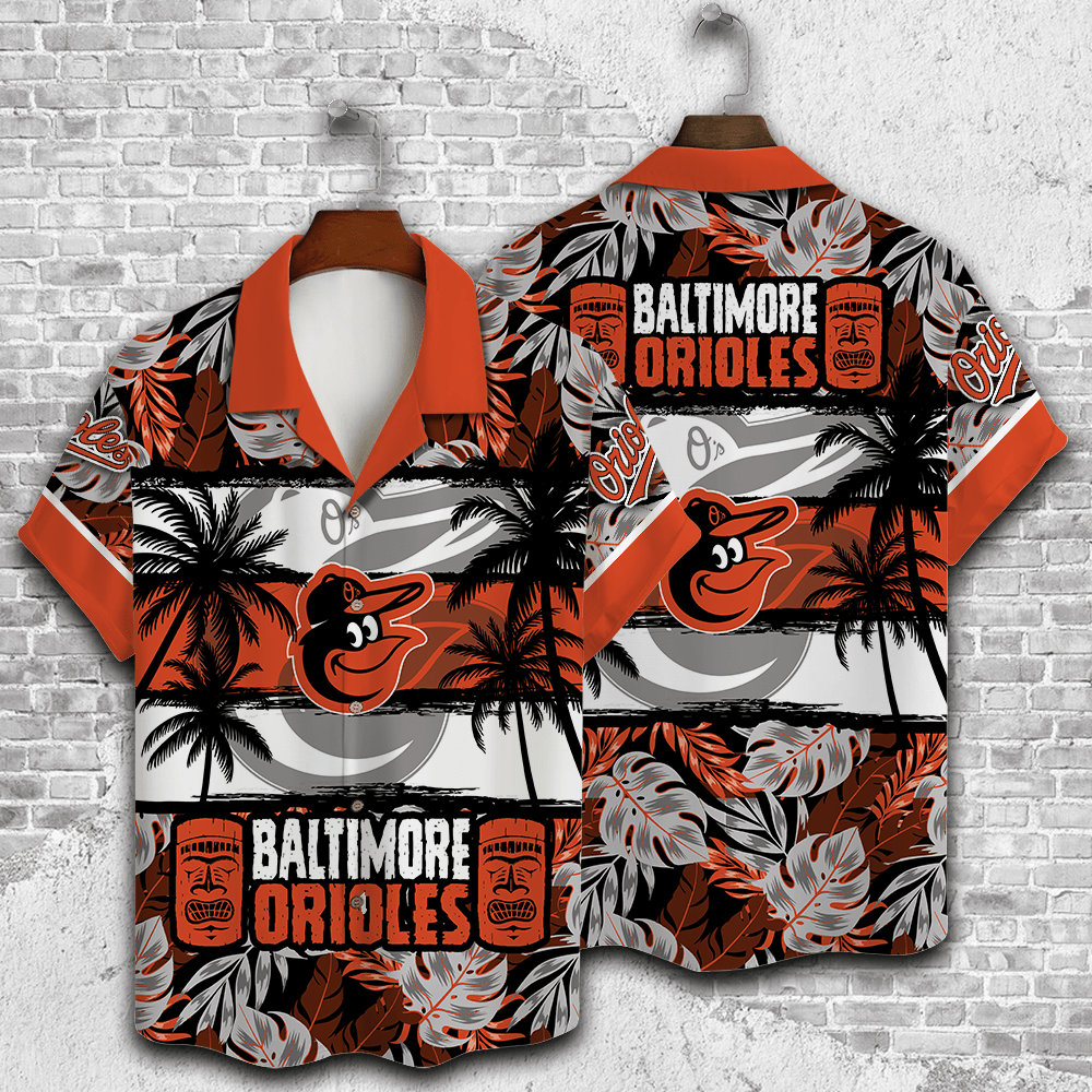 Baltimore Orioles Palm Tree Aop Hawaiian Shirt V22
