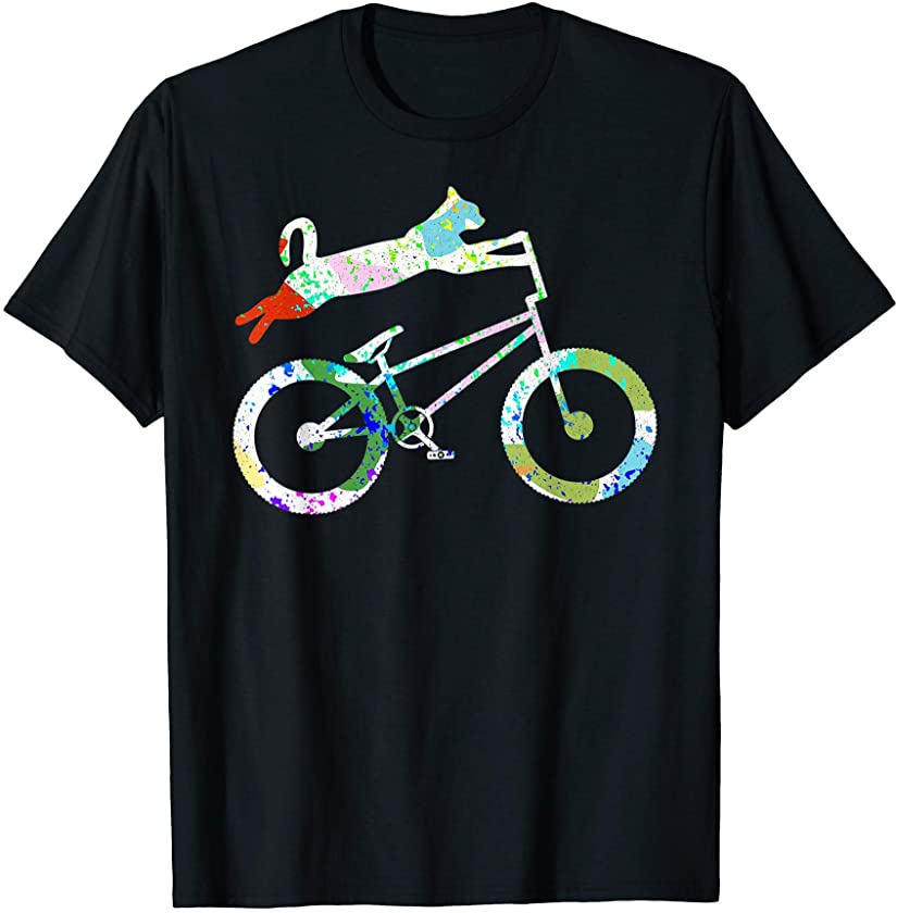 Cat On BMX Bike Kitten Lover Bike Cycling Bicycle Gift T-Shirt