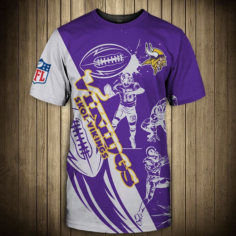 Minnesota Vikings T-Shirt Graphic Cartoon Player Gift S