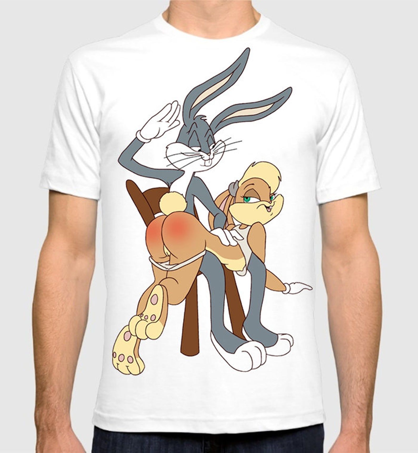 Bugs Bunny And Sexy Lola Slap T-Shirt All S