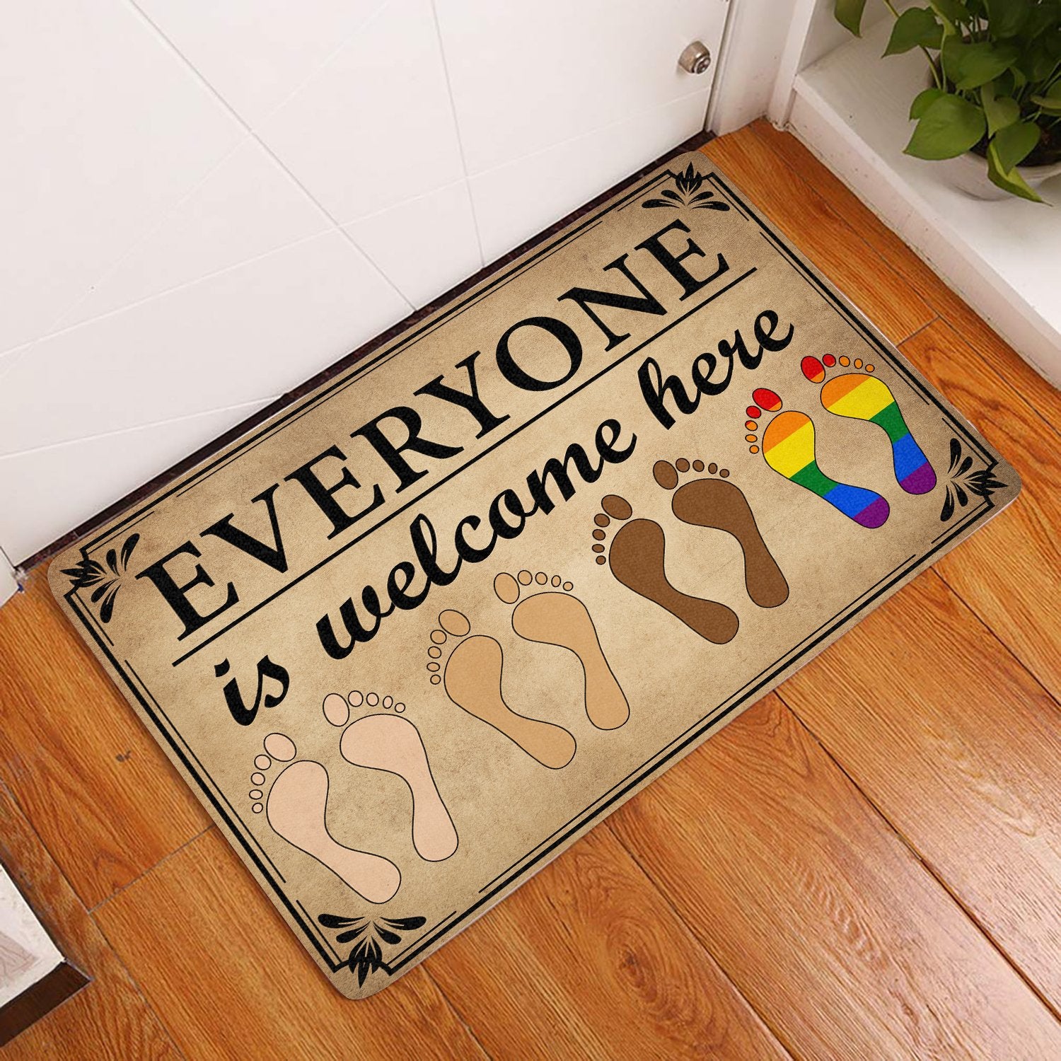 Everyone Is Welcome Here All Over Printing Doormat Pre2124