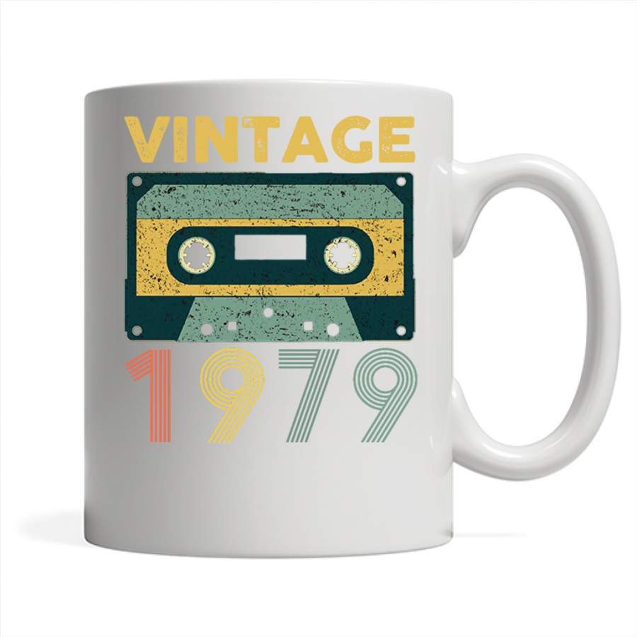 40th Birthday Gift Vintage 1979 Year Old Mixtape – Full-Wrap Coffee White Mug