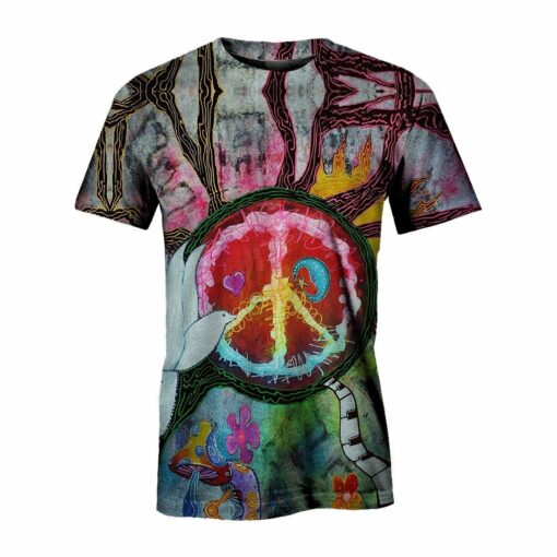 Hippie Dove Of Peace 3D All Over Printed Shirts For Men And Women, Gift For Hippie Lover, Hippie Soul