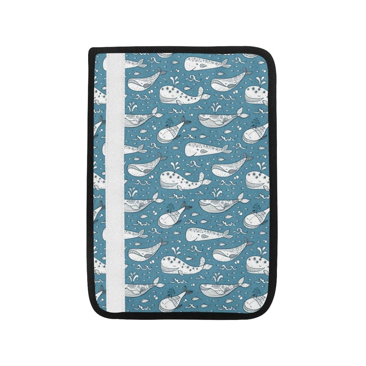 Humpback Whale Pattern Print Design 03 Car Seat Belt Cover