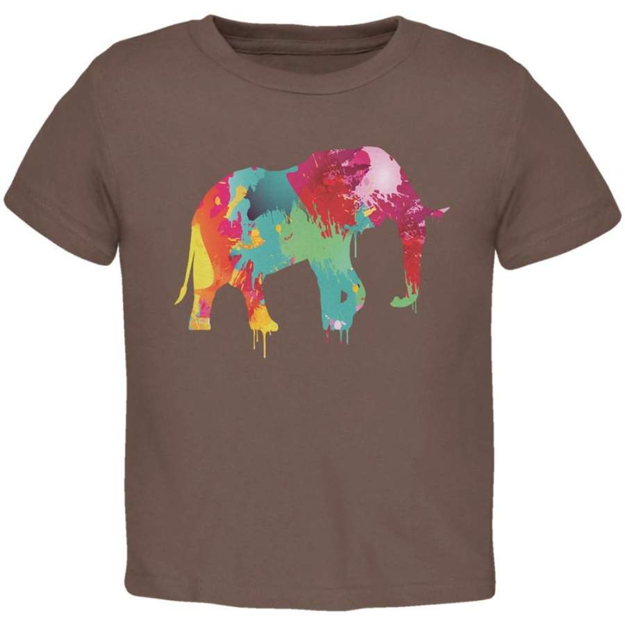 Splatter Elephant Black Toddler T-Shirt