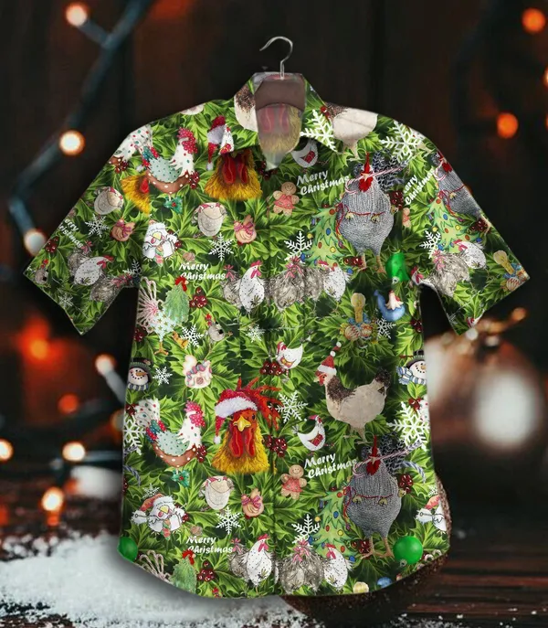 Chicken Christmas Aloha Hawaii Shirts Unisex Ha9105