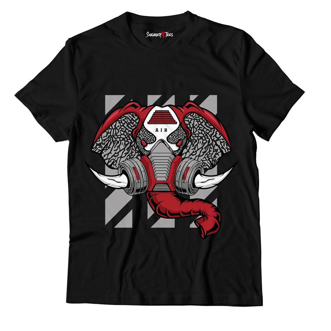 Gas Mask Elephant Unisex Tshirt Match Aj3 Retro Fire Red Cement