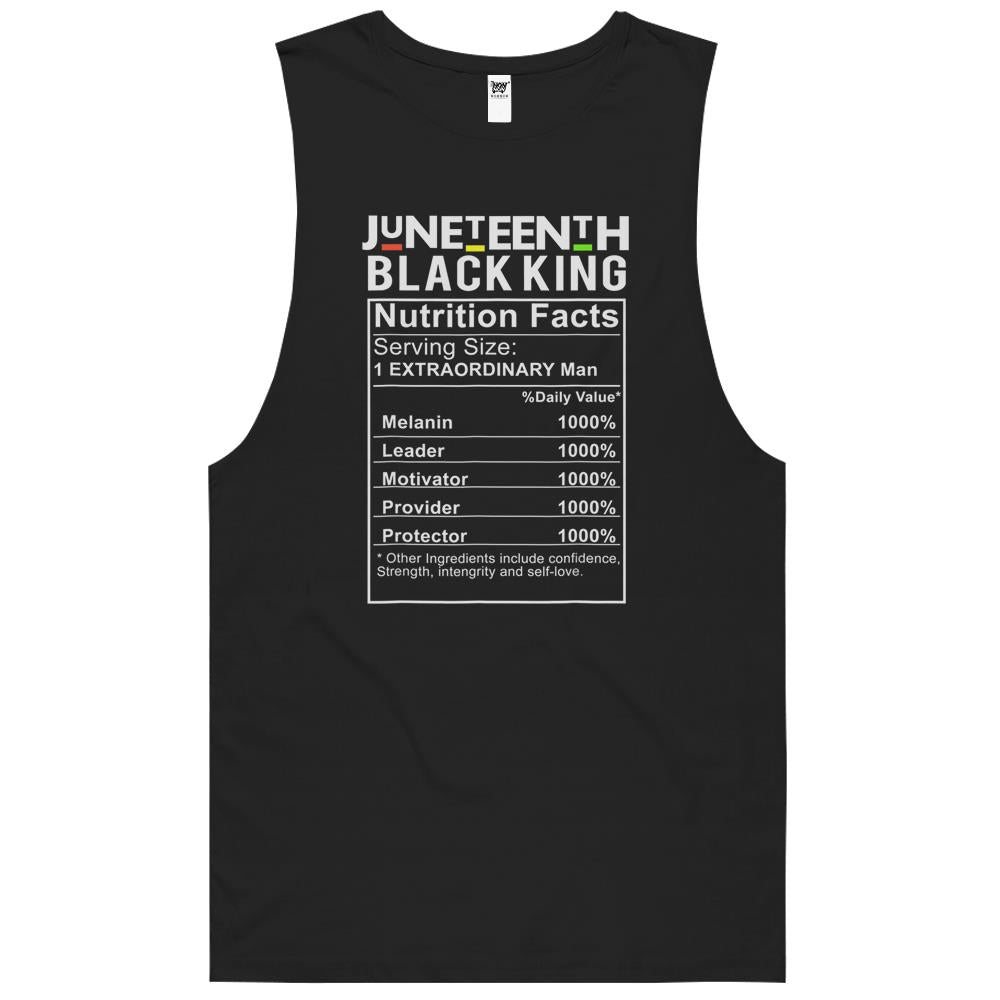 Nutritional Facts Shirt, Nutritional Facts Tank Top, Black King Nutrition Facts Shirt, Juneteenth Black King Nutritional Facts Men Boys Dad Son Fun Tank Top