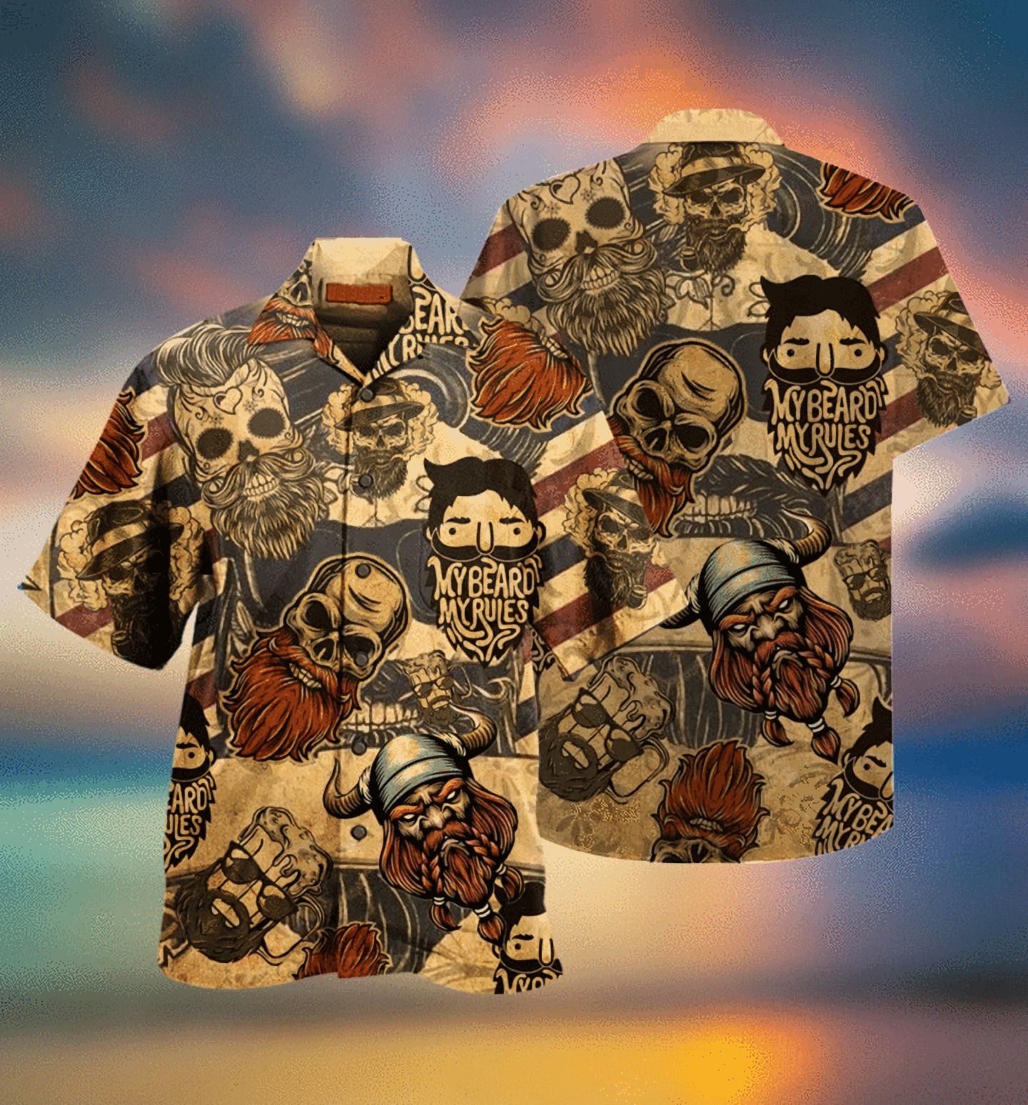 Skull Beard Hawaii Shirt 09459