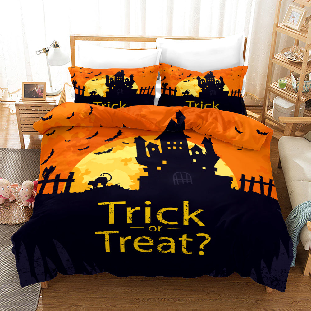 3D Halloween Pumpkin Demon Quilt Cover Set Bedding Set Duvet Cover Pillowcases Wj 4537