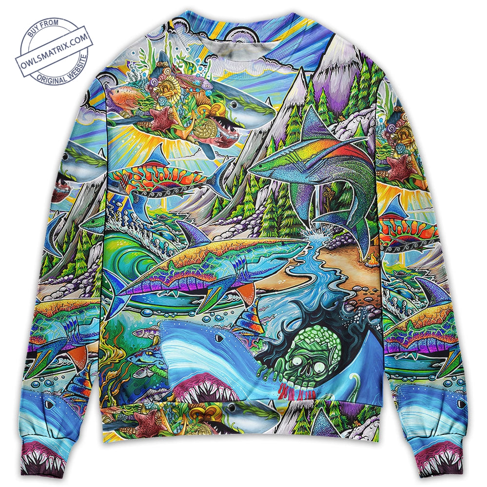 Shark Hippie Colorful Art Peace – Sweater – Swea04Tnh160822