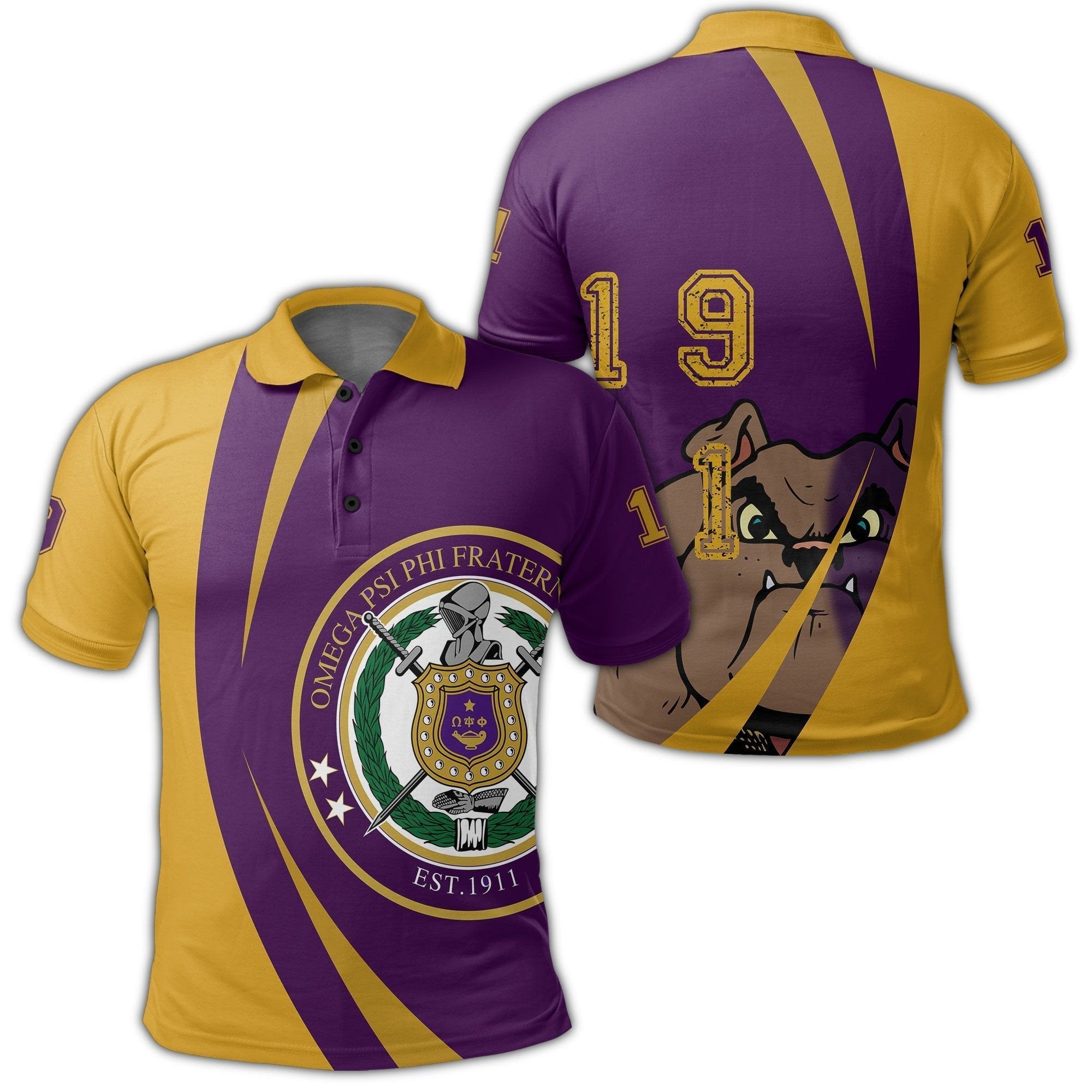 Fraternity Polo – Omega Psi Phi Bulldog Circle Polo Shirt