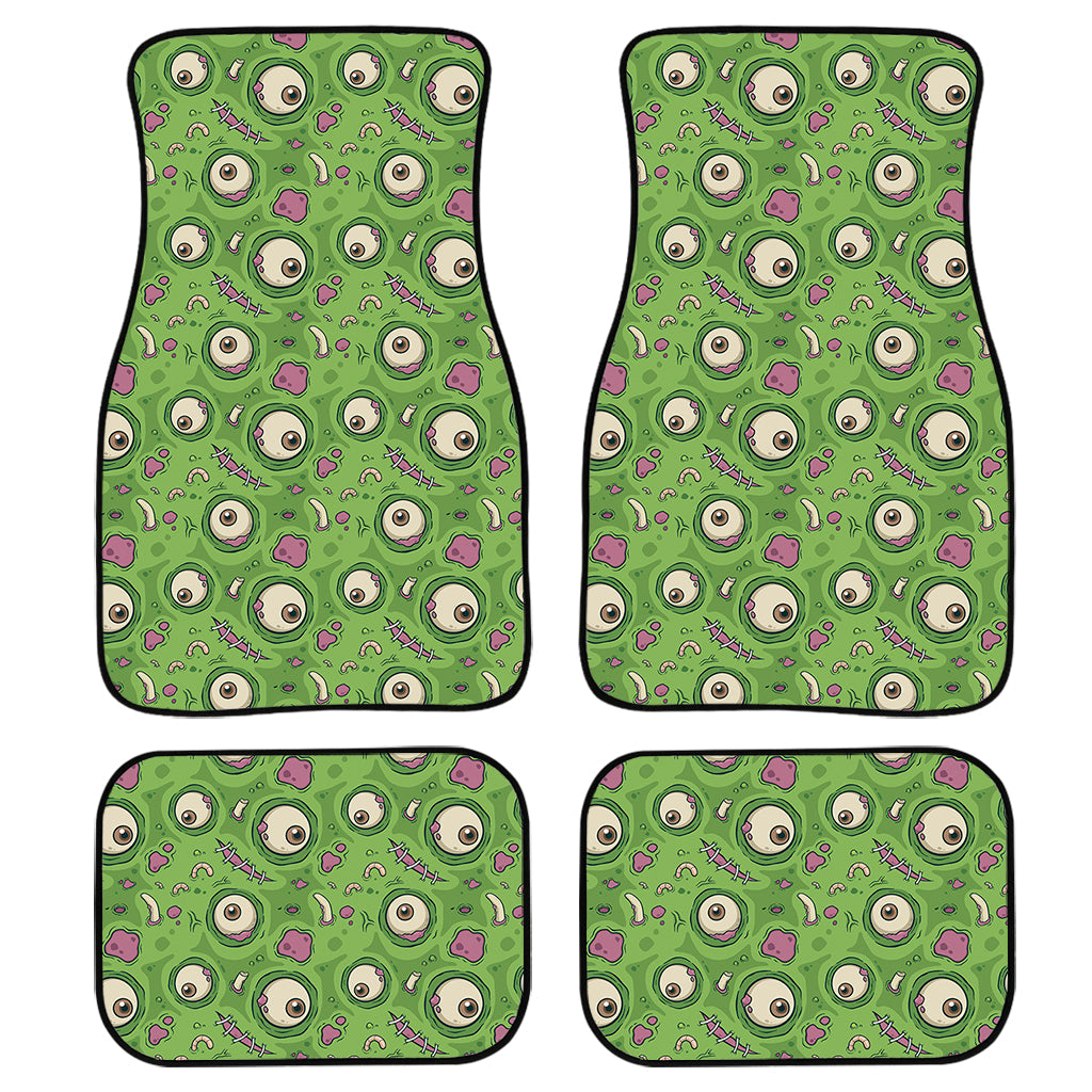 Green Zombie Pattern Print Front And Back Car Floor Mats, Front Car Mat