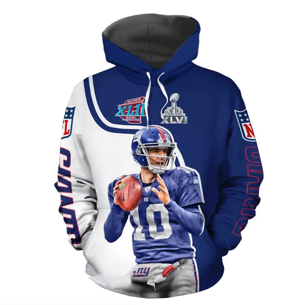 Eli Manning 10 Official New York Giants 26 Unisex 3D Hoodie Gift For Fans