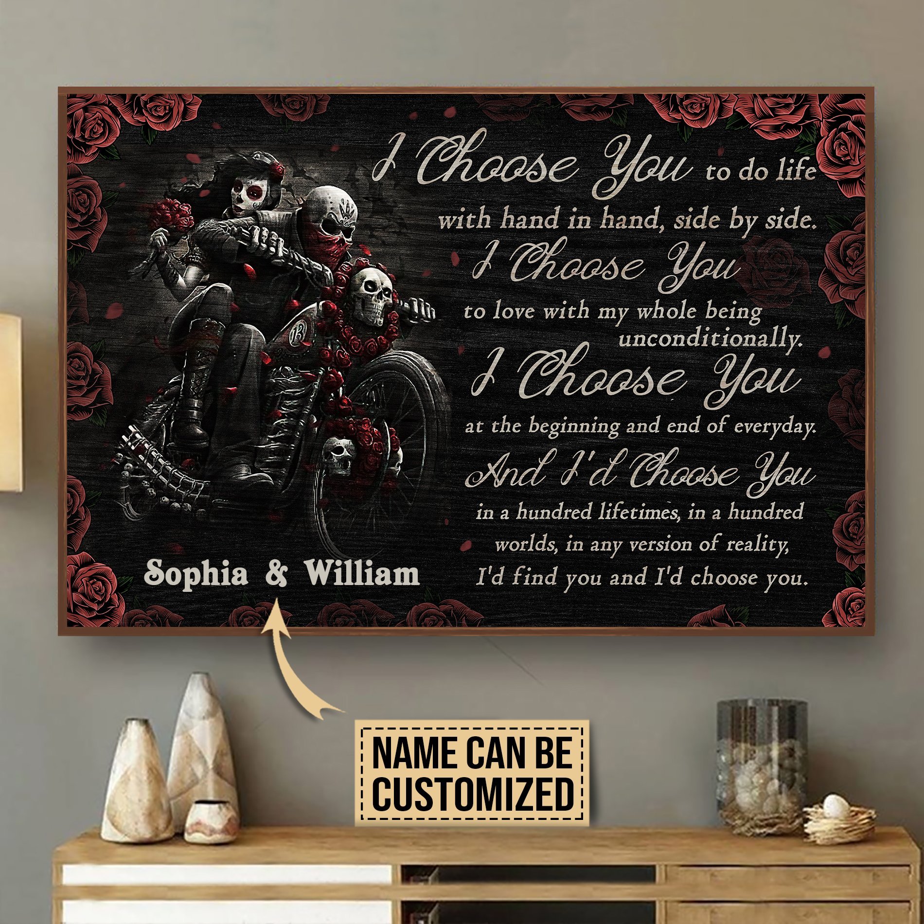 Personalized Motor Couple I Choose You Poster
