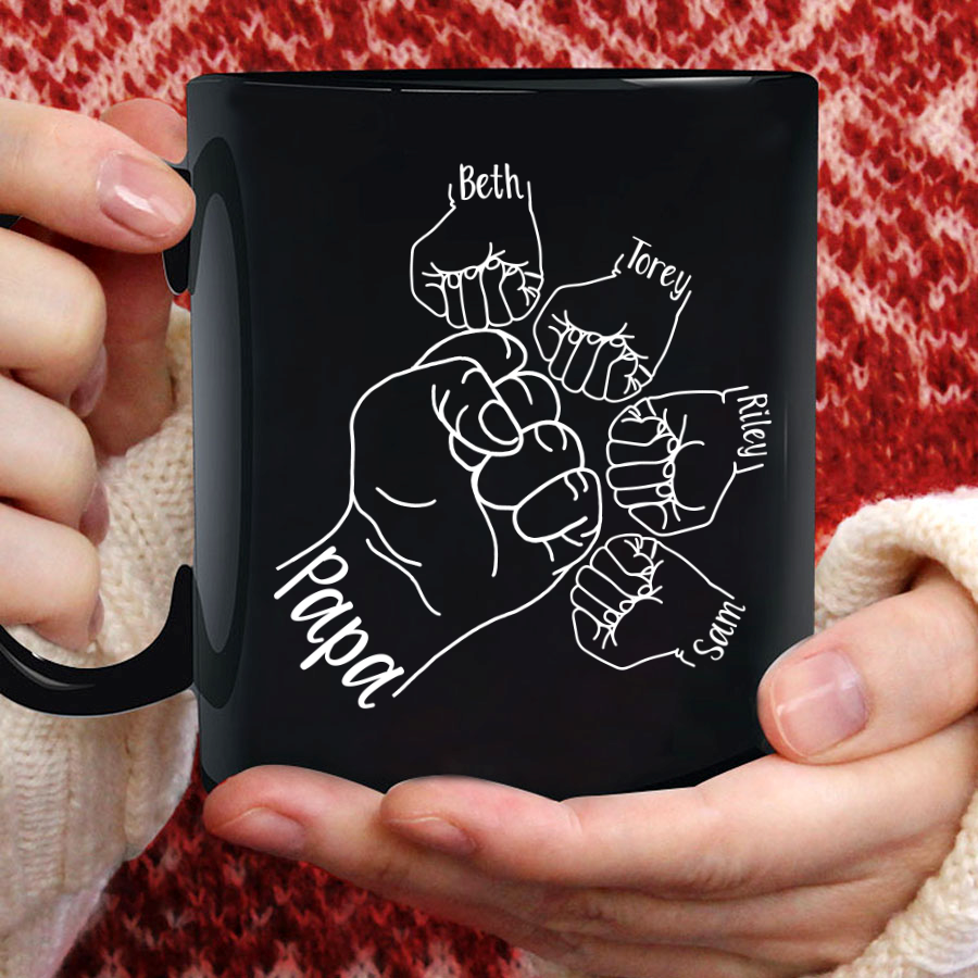 Papa Hand Print Father’S Day Gift Mug