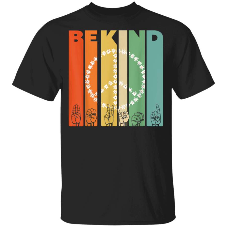 Be Kind Daisy Peace Sign Vintage Retro I Choose Kindness T-Shirt